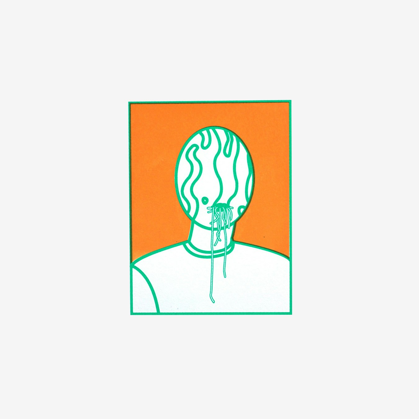 Melon Man Art Print in Orange by Lee Fy